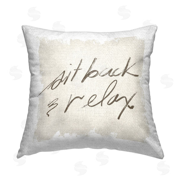 Stupell Industries Stupell Studio | Sit Back & Relax Printed Throw Pillow