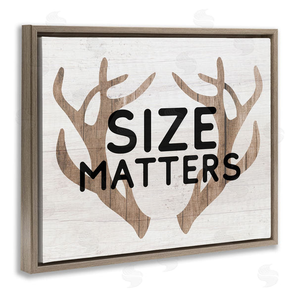 Stupell Industries Stupell Studio | Size Matters Funny Antlers Rustic Camping Typography Wall Art