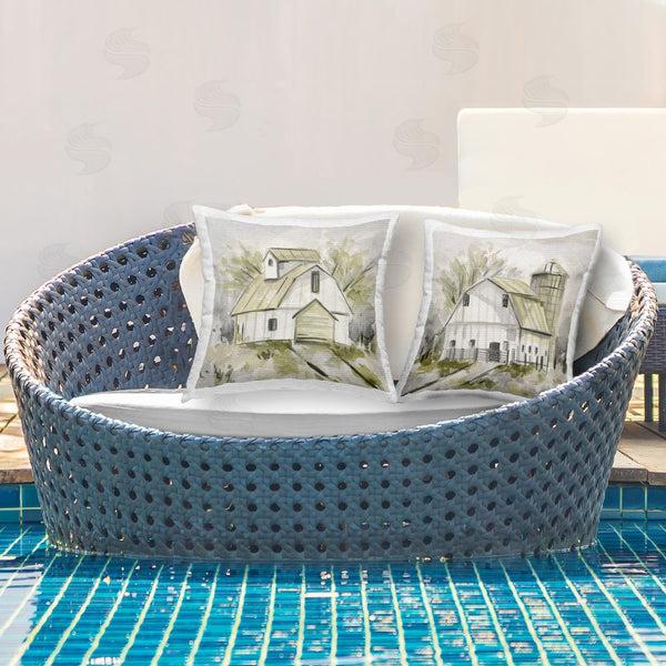 Stupell Industries Stupell Studio | Sketch Drawing Barn Silo Printed Throw Pillow Set