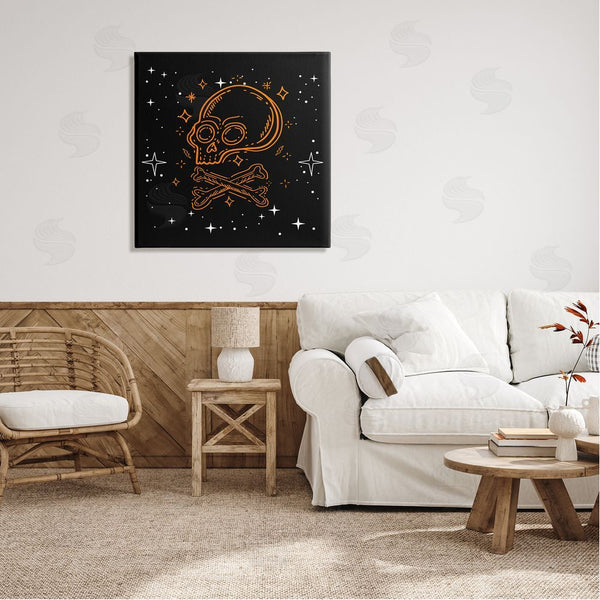Stupell Industries Stupell Studio | Skull Crossbones Halloween Stars Wall Art