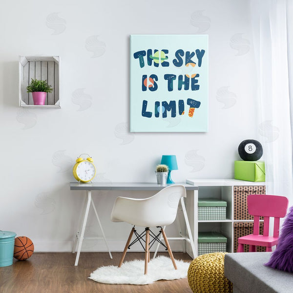 Stupell Industries Stupell Studio | Sky Is The Limit Quote Space Planet Typography Wall Art