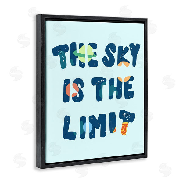 Stupell Industries Stupell Studio | Sky Is The Limit Quote Space Planet Typography Wall Art