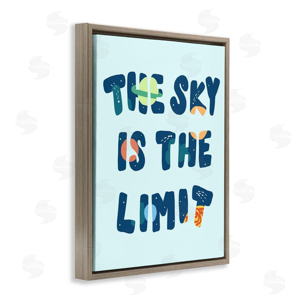 Stupell Industries Stupell Studio | Sky Is The Limit Quote Space Planet Typography Wall Art