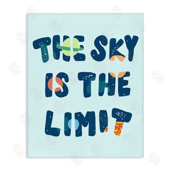 stupell industries Stupell Studio | Sky Is the Limit Quote Space Planet Typography Wall Art