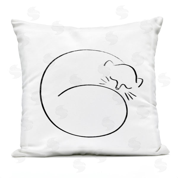 Stupell Industries Stupell Studio | Sleeping Cat Line Doodle Printed Throw Pillow