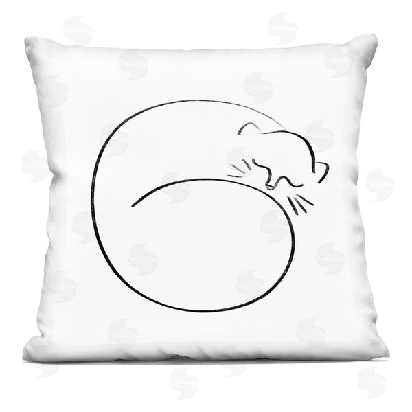 stupell industries Stupell Studio | Sleeping Cat Line Doodle Printed Throw Pillow