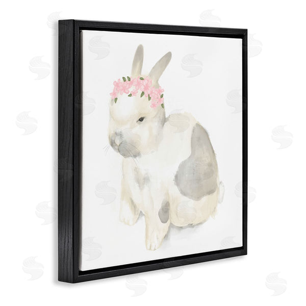 Stupell Industries Stupell Studio | Sleepy Floral Crown Bunny Illustration Nursery Animal Wall Art