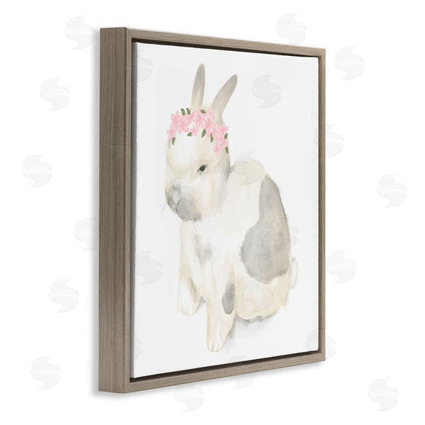 Stupell Industries Stupell Studio | Sleepy Floral Crown Bunny Illustration Nursery Animal Wall Art