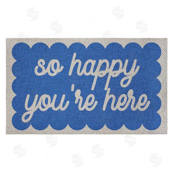 stupell industries Stupell Studio | So Happy You're Here Faux Sisal Door Mat