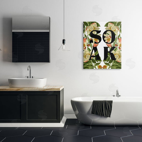 Stupell Industries Stupell Studio | Soak Bathroom Floral Sign Wall Art