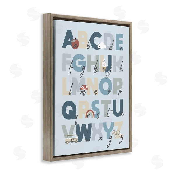 Stupell Industries Stupell Studio | Soft Blue Alphabet Chart Wall Art
