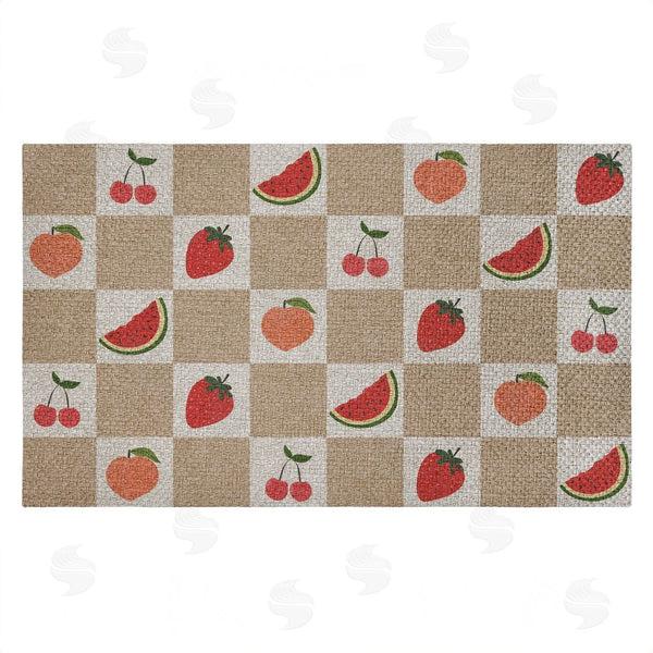 stupell industries Stupell Studio | Soft Fruits Checkered Faux Sisal Door Mat
