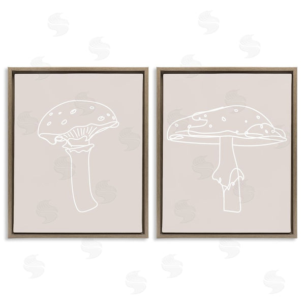Stupell Industries Stupell Studio | Soft Minimal Mushroom Outlines Wall Art