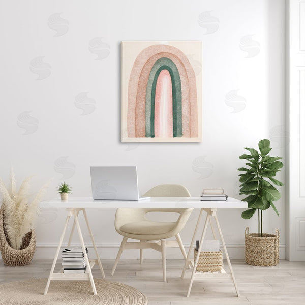 Stupell Industries Stupell Studio | Soft Pink Neutral Rainbow Distressed Sky Arches Wall Art
