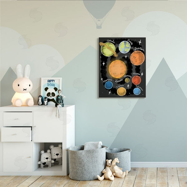 Stupell Industries Stupell Studio | Solar System Playful Planet Chart Earth Mars Sun Wall Art