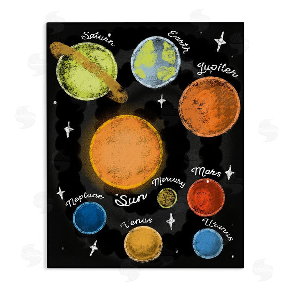 stupell industries Stupell Studio | Solar System Playful Planet Chart Earth Mars Sun Wall Art
