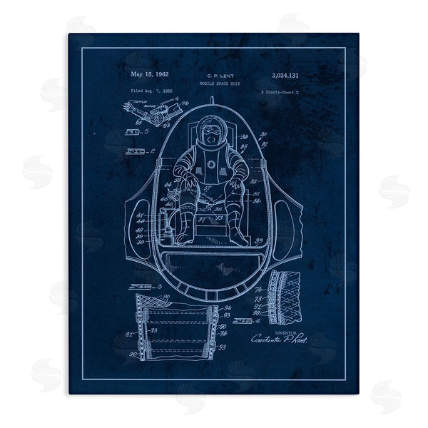 stupell industries Stupell Studio | Space Explorer Patent Vintage Astronaut Blueprint Wall Art
