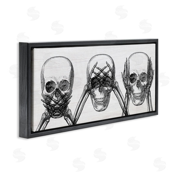 Stupell Industries Stupell Studio | Speak See Hear No Evil Skulls Wall Art