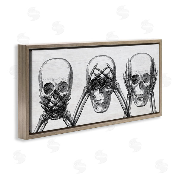 Stupell Industries Stupell Studio | Speak See Hear No Evil Skulls Wall Art