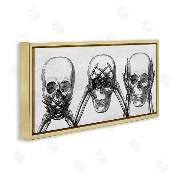 Stupell Industries Stupell Studio | Speak See Hear No Evil Skulls Wall Art