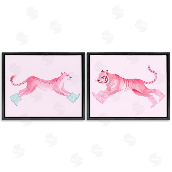 Stupell Industries Stupell Studio | Sprinting Jungle Animals In Boots Wall Art