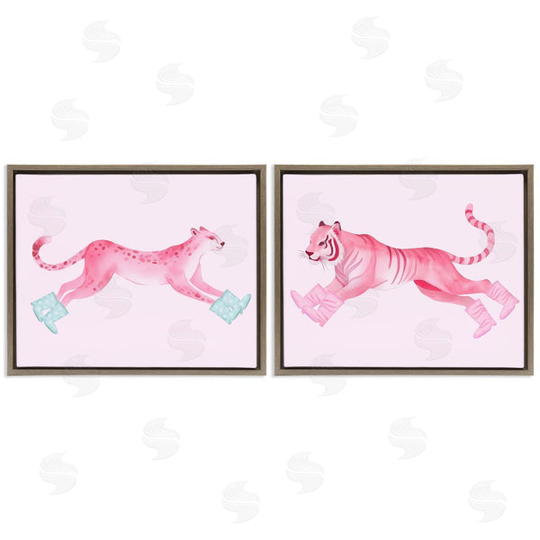 Stupell Industries Stupell Studio | Sprinting Jungle Animals In Boots Wall Art