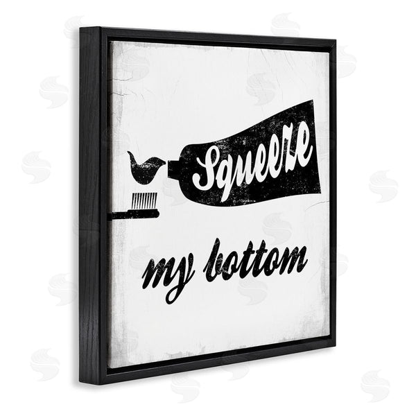Stupell Industries Stupell Studio | Squeeze My Bottom Phrase Toothbrush Funny Dental Hygiene Wall Art