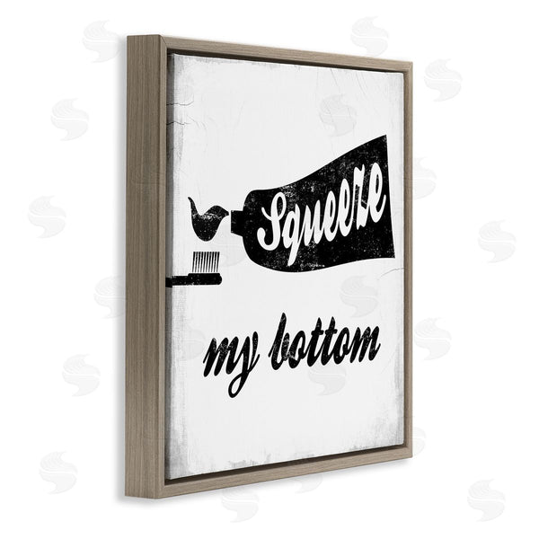 Stupell Industries Stupell Studio | Squeeze My Bottom Phrase Toothbrush Funny Dental Hygiene Wall Art