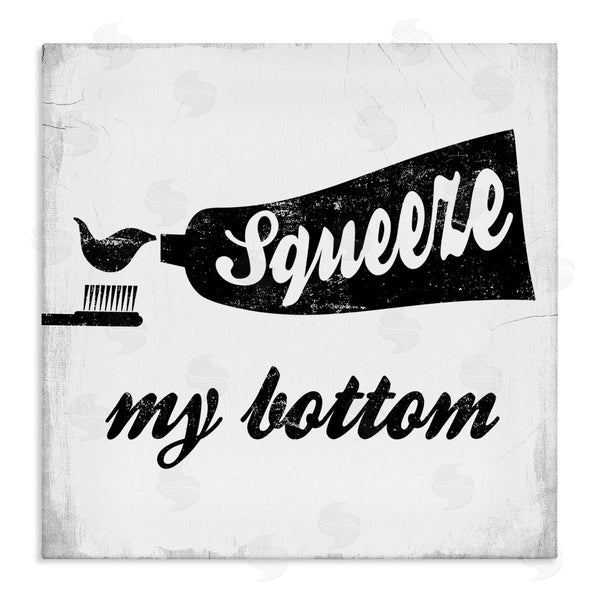 stupell industries Stupell Studio | Squeeze My Bottom Phrase Toothbrush Funny Dental Hygiene Wall Art