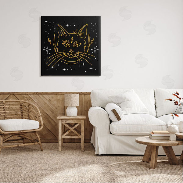 Stupell Industries Stupell Studio | Starry Cat Lightning Bolt Wall Art
