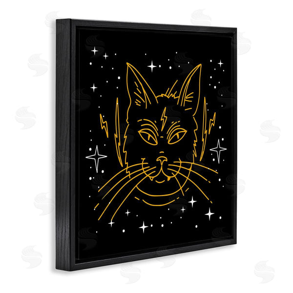 Stupell Industries Stupell Studio | Starry Cat Lightning Bolt Wall Art