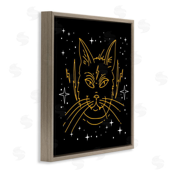 Stupell Industries Stupell Studio | Starry Cat Lightning Bolt Wall Art