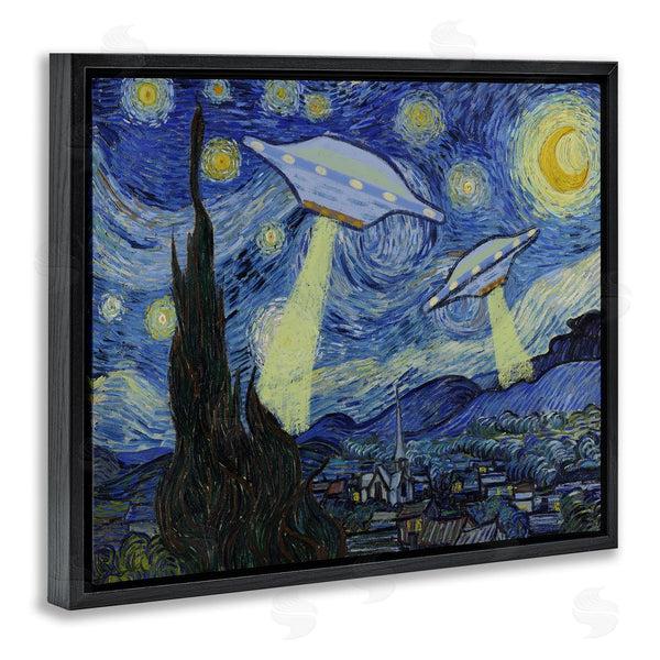 Stupell Industries Stupell Studio | Starry Night Classic Alien UFOs Wall Art