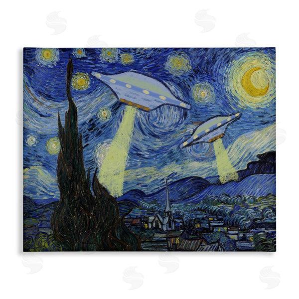 stupell industries Stupell Studio | Starry Night Classic Alien UFOs Wall Art