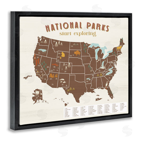 Stupell Industries Stupell Studio | Start Exploring National Parks Map United States Wall Art