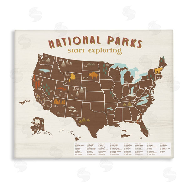 stupell industries Stupell Studio | Start Exploring National Parks Map United States Wall Art