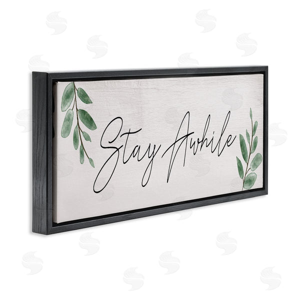 Stupell Industries Stupell Studio | Stay Awhile With Plant Sprigs Wall Art