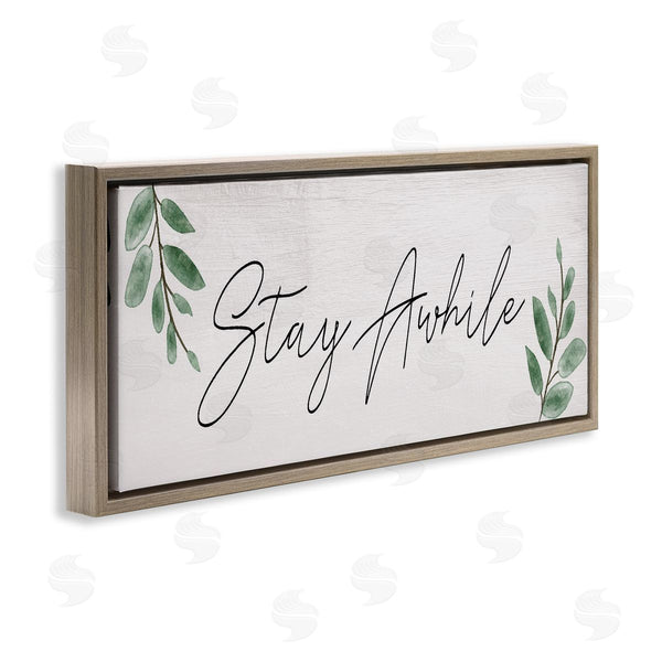 Stupell Industries Stupell Studio | Stay Awhile With Plant Sprigs Wall Art