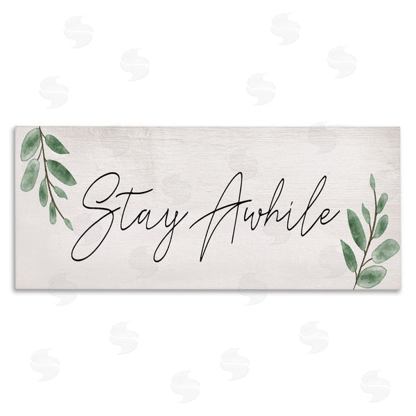 stupell industries Stupell Studio | Stay Awhile with Plant Sprigs Wall Art