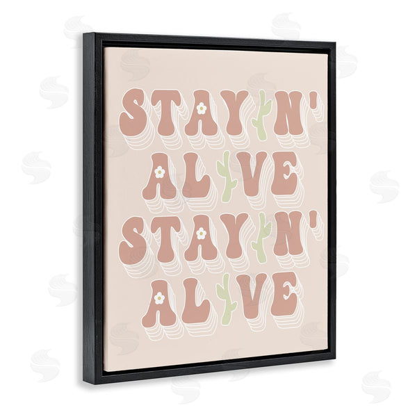 Stupell Industries Stupell Studio | Stayin' Alive Groovy Gardening Plant Text Quote Wall Art
