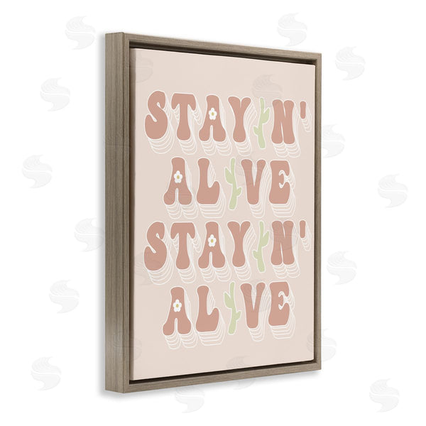 Stupell Industries Stupell Studio | Stayin' Alive Groovy Gardening Plant Text Quote Wall Art