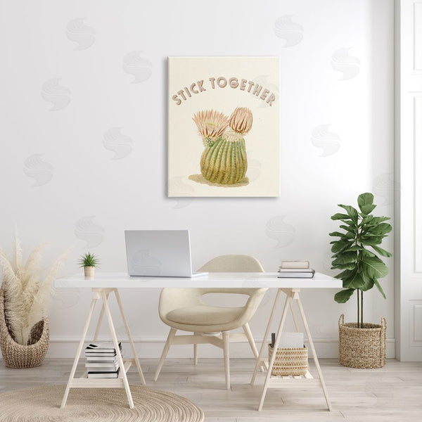 Stupell Industries Stupell Studio | Stick Together Retro Typography Floral Cactus Blooming Wall Art
