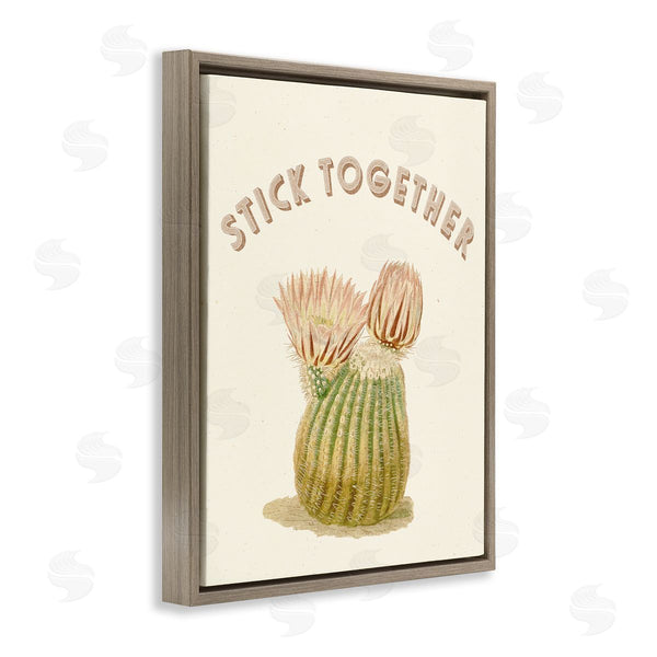 Stupell Industries Stupell Studio | Stick Together Retro Typography Floral Cactus Blooming Wall Art