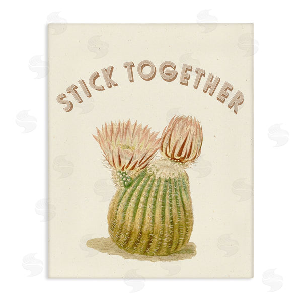 stupell industries Stupell Studio | Stick Together Retro Typography Floral Cactus Blooming Wall Art