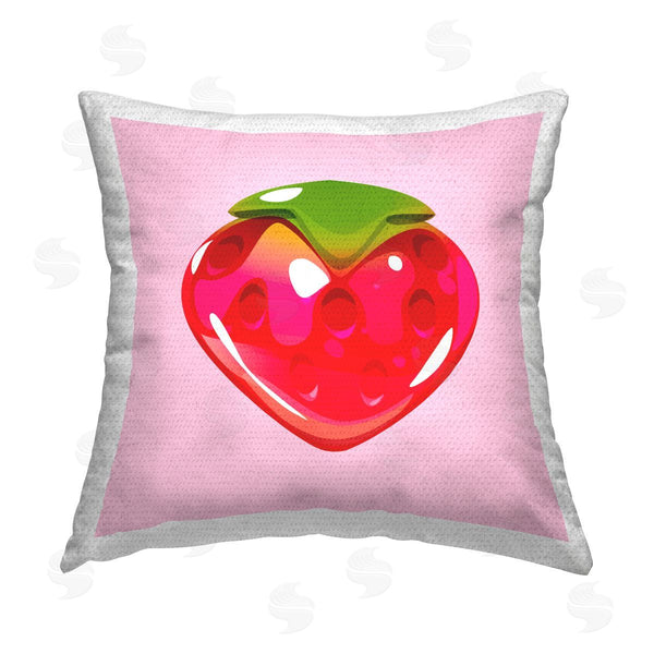 Stupell Industries Stupell Studio | Strawberry Candy Shape Printed Throw Pillow