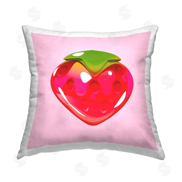 stupell industries Stupell Studio | Strawberry Candy Shape Printed Throw Pillow