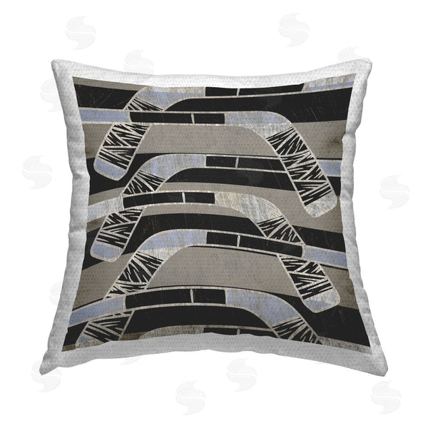 Stupell Industries Stupell Studio | Striped Hockey Sticks Printed Throw Pillow