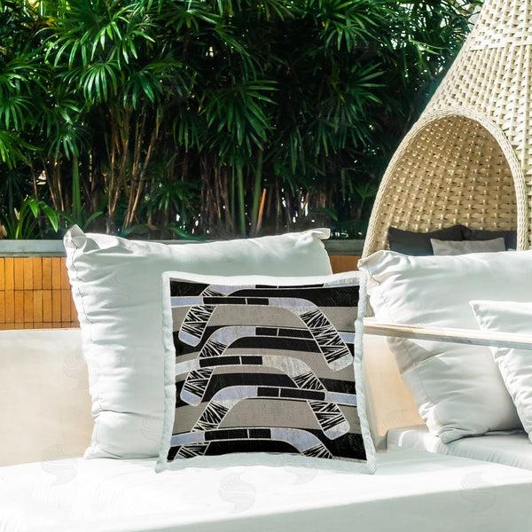 Stupell Industries Stupell Studio | Striped Hockey Sticks Printed Throw Pillow