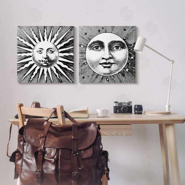 Stupell Industries Stupell Studio | Sun & Moon Faces Wall Art