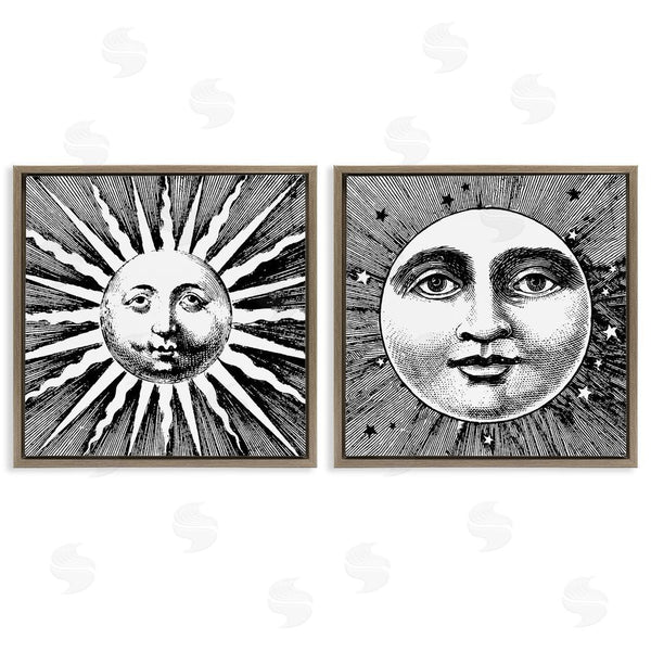Stupell Industries Stupell Studio | Sun & Moon Faces Wall Art